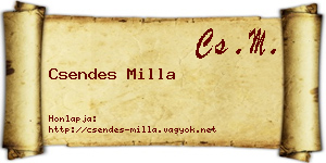 Csendes Milla névjegykártya